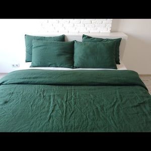 Forest Green Linen Duvet set